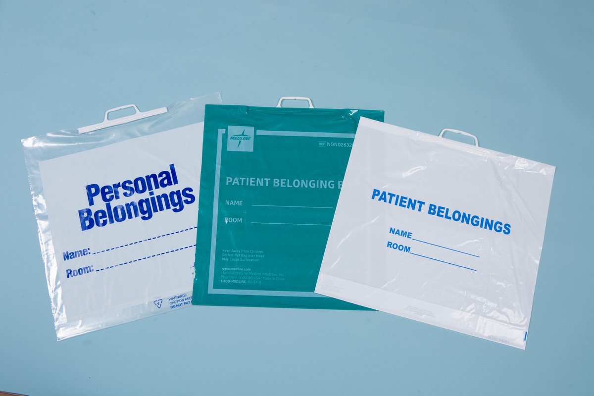 Handle patient belongings bags